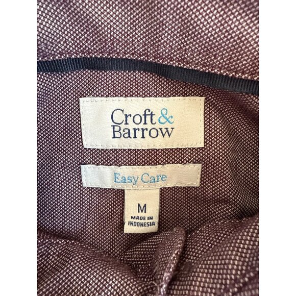 Mens Croft & Barrow Button-Down Shirt Easy Care M Long Sleeve Chest Pocket - Picture 5 of 8